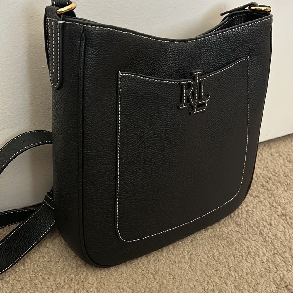 Lauren Ralph Lauren Cameryn black leather cross body bag